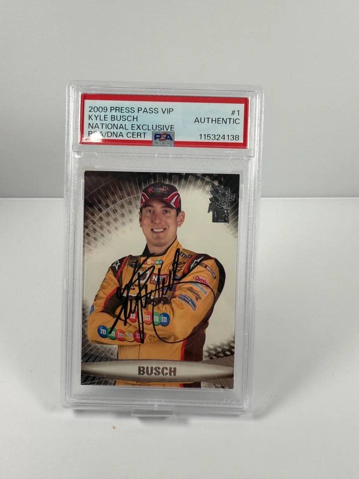 SIGNED KYLE BUSCH - 2009 Press Pass VIP - #1  - National Exclusive - PSA/DNA - Image 1 of 2