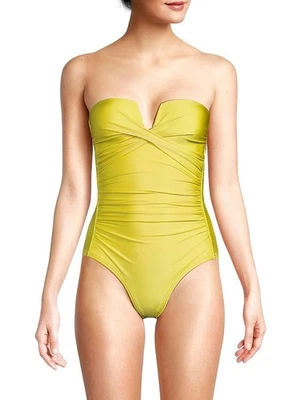 Traje de baño de una pieza Calvin Klein Tummy-Control Bandeau 10 peras Foto 1 de 2