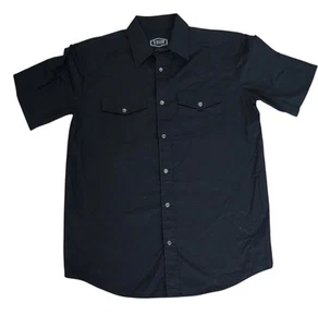 Gibson Shirt Mens Small Black Western Pearl Snap Cotton Short Sleeve Classic - Picture 1 of 4
