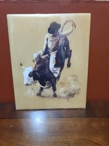 Rodeo Bull Rider Cowboy Lithograph By Carolyn Chaney 1995 New - Picture 1 of 4