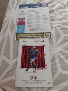 IPSWICH V ACCRINGTON PROGRAMME 2020 LEAGUE ONE WITH ADDITIONAL TEAMSHEET - Picture 1 of 1