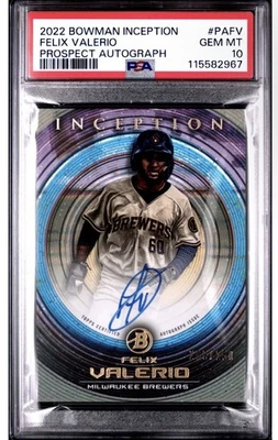 2022 Bowman Inception PA-FV Felix Valerio Auto /250 PSA 10 - Image 1 of 2