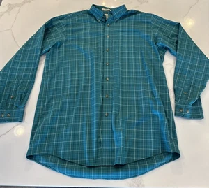 Camisa LL Bean Para Hombre Abotonada Verde A Cuadros Sin Arrugas L/S Talla XL Alta - Usada en Excelente Condición - Imagen 1 de 6