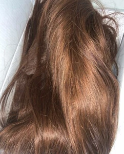season to season brown brunette straight thick brazilian 100% Human Hair Wig - Picture 1 of 6