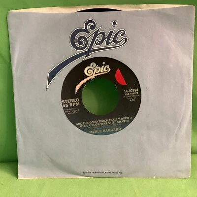 Merle Haggard,  Are The Good Times Really Over, 1981 Epic, 45 rpm, ZSS-168978 - Image 1 of 4