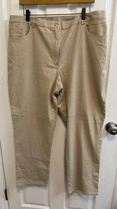 Ruby Rd Size 18 Khaki Pants 5-pocket Style Side Elastic Waist Belt Loops Preowne - Picture 1 of 8