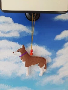 Espejo retrovisor colgante coche husky marrón perro adorno colgante coche encanto regalo - Imagen 1 de 2