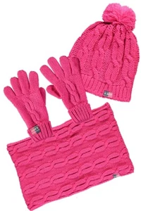 B.NOSY Mädchen 3tlg. Winterset Mütze Loop Handschuhe beetoot pink Y107-5915-217 - Bild 1 von 3