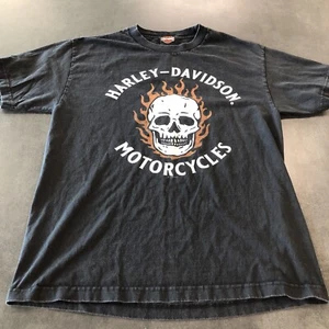 Harley Davidson T-Shirt schwarz Herren L Flaming Skull Fire Graphic Grand Rapids - Bild 1 von 11