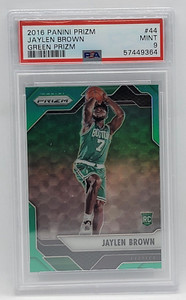 2016-17 Panini Prizm Rookie #44 Green Prizm Celtics - PSA Mint 9 - JAYLEN BROWN