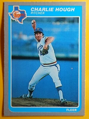1985 Fleer Baseball card Charlie Hough Texas Rangers #558 - Image 1 of 2