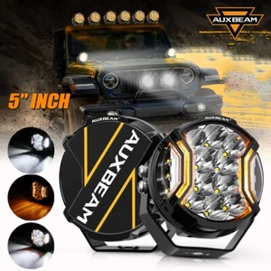 AUXBEAM 5" LED Work Lights Side Shooter Amber White DRL Spot Offroad Lamps ATV - Bild 1 von 12