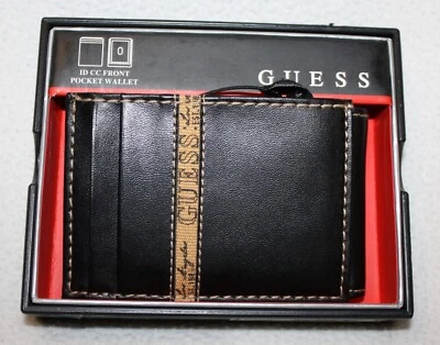 Guess Men's Front Pocket Wallet Magnetic Money Clip Black $42.00 - Image 1 of 4