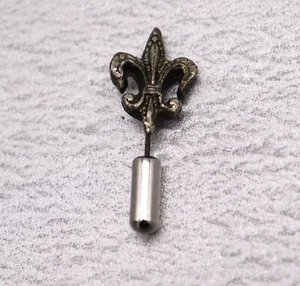 Vintage Fleur De Lis Pin Lapel Pin Hat or Leather Jacket Pin 1  1/4" Long - Picture 1 of 6