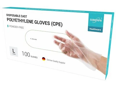EUROPAPA® 100, 200, 300,450 Vorteilspack CPE transparenz Einweghandschuhe in Box