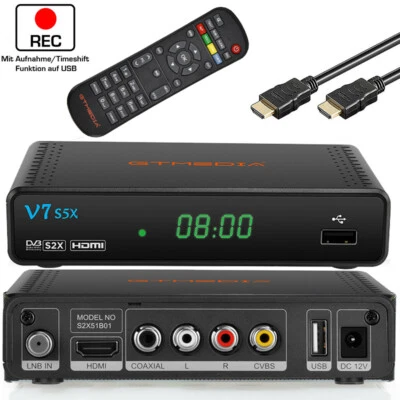 Full HD Digital SAT Receiver HDMI 1080P HDTV Satelliten DVB-S2/S2X mit USB WLAN - Bild 1 von 4