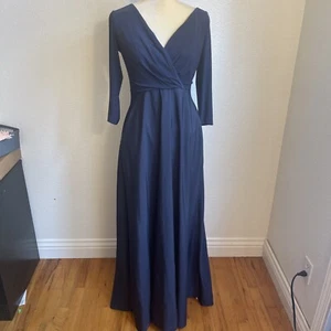 3160 - ALFRED SUNG SZ 8 MIDNIGHT D736 $224 PROM FORMAL BRIDESMAIDS GOWN DRESS - Picture 1 of 10