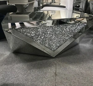 Stunning crushed crystal glitz coffee table, diamond crush sparkle coffee table - Picture 1 of 5