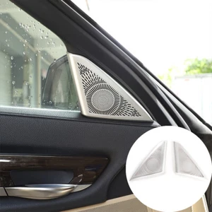 For 09-14 BMW 7 Series F01 F02 Silver Alloy Car Door Speaker Tweeter Mesh Cover - Picture 1 of 12