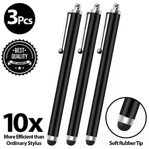 STYLUS PEN SCREEN TOUCH RUBBER TIP CAPACITIVE FOR IPHONE TABLET IPAD 3 PACK - Picture 1 of 6