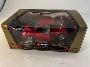 Volkswagen VW Käfer Burago 1998 Gold Sammlung 1/18 rot Neu in beschädigter Box - Bild 1 von 7