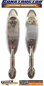 "LEX" Elite Hand Set Door Lock Lever, Satin Nickel Finish, Door Lock Lever - Picture 1 of 6