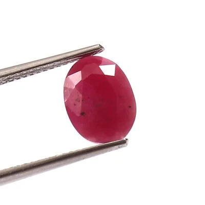 5.50 CT Johnson Mines Heated Natural CERTIFIED Ruby Oval Loose Gemstone Cut - Image 1 of 4