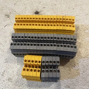 Entrelec ABB M 4/6 Grey Yellow Wire Terminal Block M4/6 (Lot of 50) (Shelf47) - Picture 1 of 4