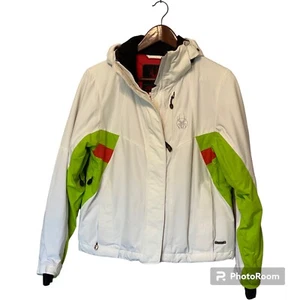 Spyder Ski Jacket XTL 10,000 White Hooded Women's Size 8 Winter - Picture 1 of 13