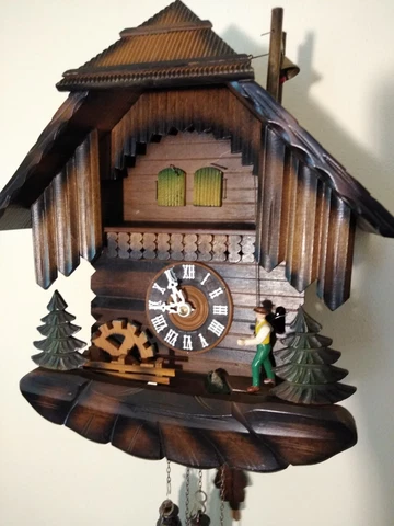Vintage Cuckoo Clock LOCAL PICKUP ONLY Black Forest Chalet style SEE VIDEO Cover