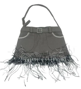 Childs Gray Denim Purse with Fringe - Picture 1 of 3