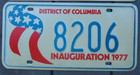 1977 Vintage WASHINGTON DC Jimmy Carter Inaugural License Plate  DC  8206
