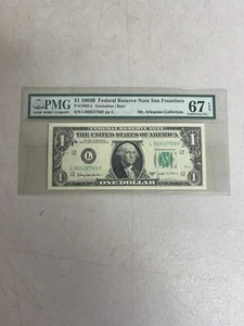 1963B $1 FRN San Francisco Mr. Arkansas Collection Suberb Gem UNC PMG 67 EPQ - Picture 1 of 2
