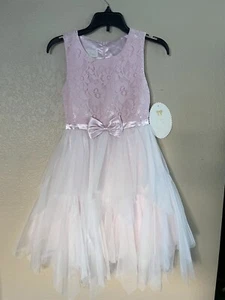 American Princess Girls’ Sleeveless Embellished Waist Jacquard Dress Size 8 New - Picture 1 of 11