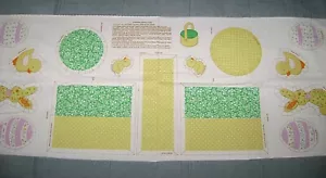 Panel de tela vintage conejo en la cesta artesanía de Pascua - Imagen 1 de 3
