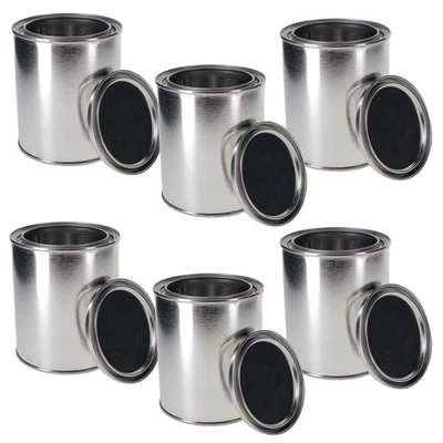 MASTER ELITE 1 Pint (16 Ounce) Paint Cans & Lids (6 Pack) Unlined Metal Paint Cans