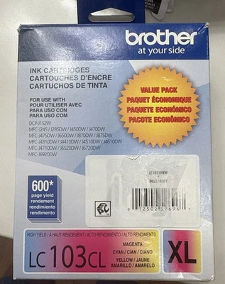 Brother LC103XL Ink Cartridges CL Magenta Cyan Yellow Exp. 07/2026 - Image 1 of 2