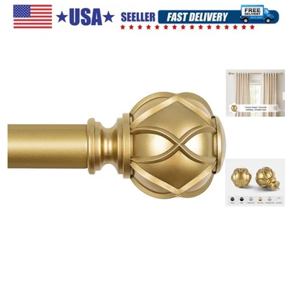 Varas de cortina para janelas 48 a 84 polegadas, haste de cortina dourada resistente ajustável... - Imagem 1 de 4