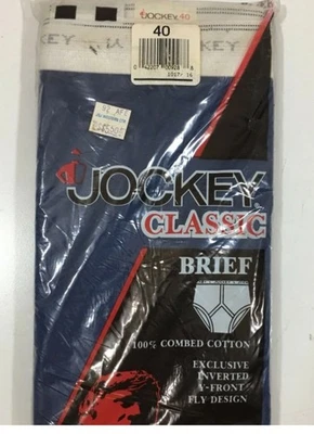 NOS New Vtg 1987 Jockey CLASSIC Brief Men's Navy Blue Y FRONT FLY Underwear 40 - Image 1 of 2