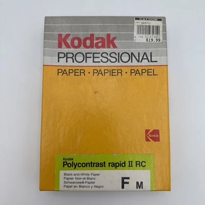 KODAK Polycontrast 5x7” Rapid II RC Paper F Open Box 100 sheets B&W NOS - Image 1 of 4