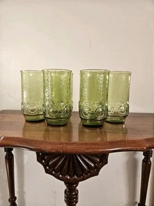 Vintage Green Anchor Hocking 6 In Tumblers (6) - Picture 1 of 5