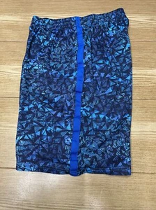 Champion Shorts Boys Size L 12-14 Blue Printed Running Activewear Bottoms - Picture 1 of 16