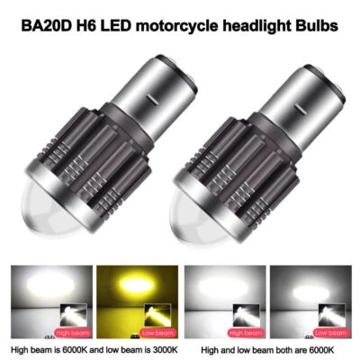 1/2pcs H4 9003 H6 BA20D LED Motorcycle Headlight Bulb Hi-Lo Beam High Power 12V - Image 1 of 4