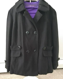 Pink Envelope Double Breasted Pea Coat Size XL Button Front Pockets - Picture 1 of 9