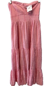 Maxi abito a strati American Eagle Outfitters a righe rosa/bianco taglia small nuovo con etichette - Foto 1 di 5
