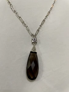 Anne Klein 18" Silber Halskette & passende Ohrringe in Faux Rauchquarz - Bild 1 von 6