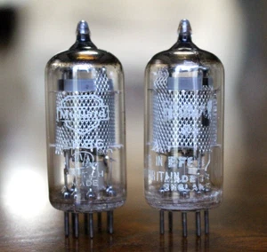 Mullard EF86 NOS Tubes Matched Pair England, B1C B1D, Mesh Plate, O Getter, 1961 - Picture 1 of 10