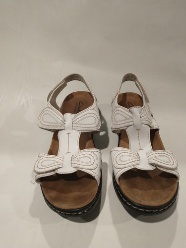 Sandali Clarks Bendables donna Lexi noce Q bianchi estivi comodi scarpe da passeggio 9M