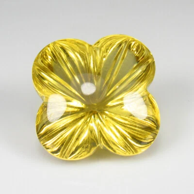 14.94 Ct Natural Top Luster Yellow Citrine Flower Carving 5 Star Quality-A1558 - Image 1 of 2