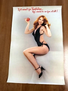 Vtg Girlie Poster "If it weren't for Temptation, life would be no fun at all!" - Picture 1 of 6